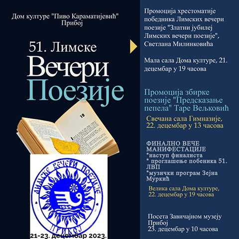 У Прибоју одржане 51. Лимске вечери поезије