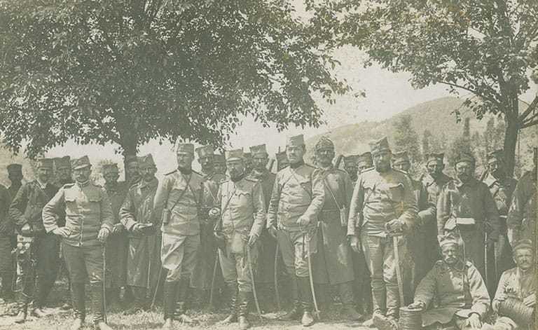 Штаб Ужичке бригаде у Пилици, 16. маја 1915. (Аутор пук. Иван С. Павловић)