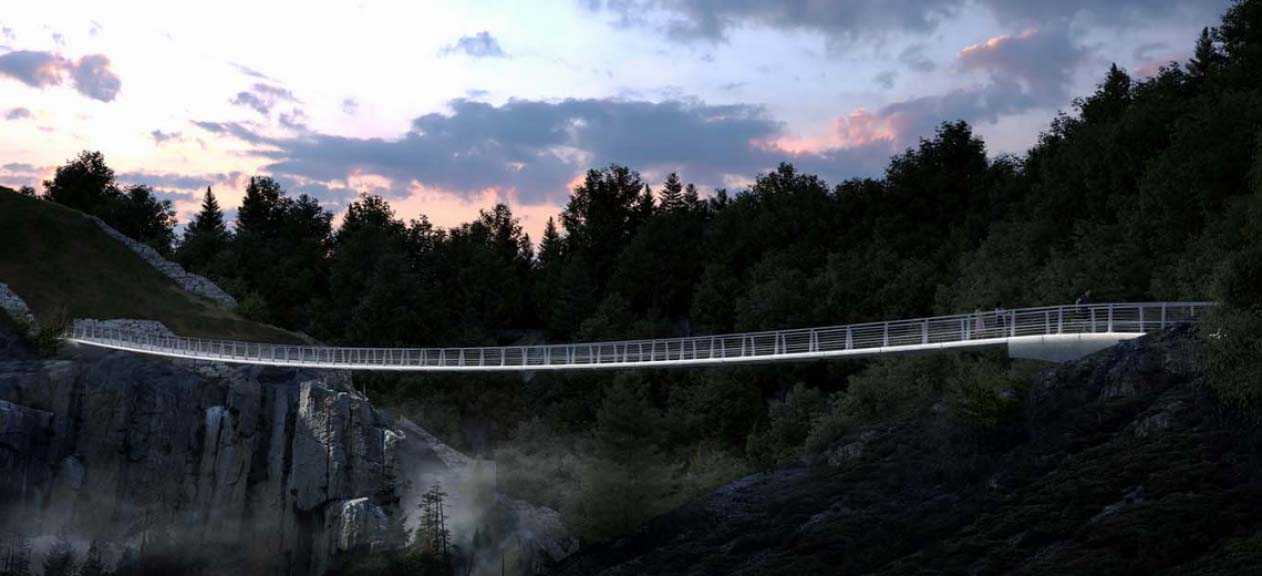 Пројекат изградње висећег моста преко реке Ђетиње, са магистрале до Старог града